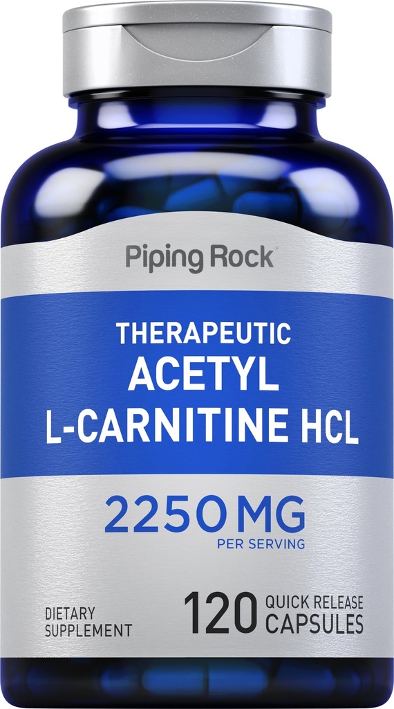 パイピングロックアセチルL-カルニチンHCL | 2250mg | 120カプセル | 治療用サプリメント | 非GMO、グルテンフリー