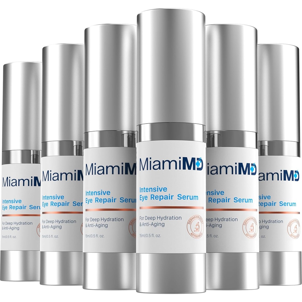 目の血清(15ml) ダークサークル、クロースの足&アイバッグのための目の処置の下 - すべての皮膚タイプのための目の血清 - 目のクリームの下でのアンチエイジング - 日と夜の時間の使用のための目のこぼれを減らす - 6パック