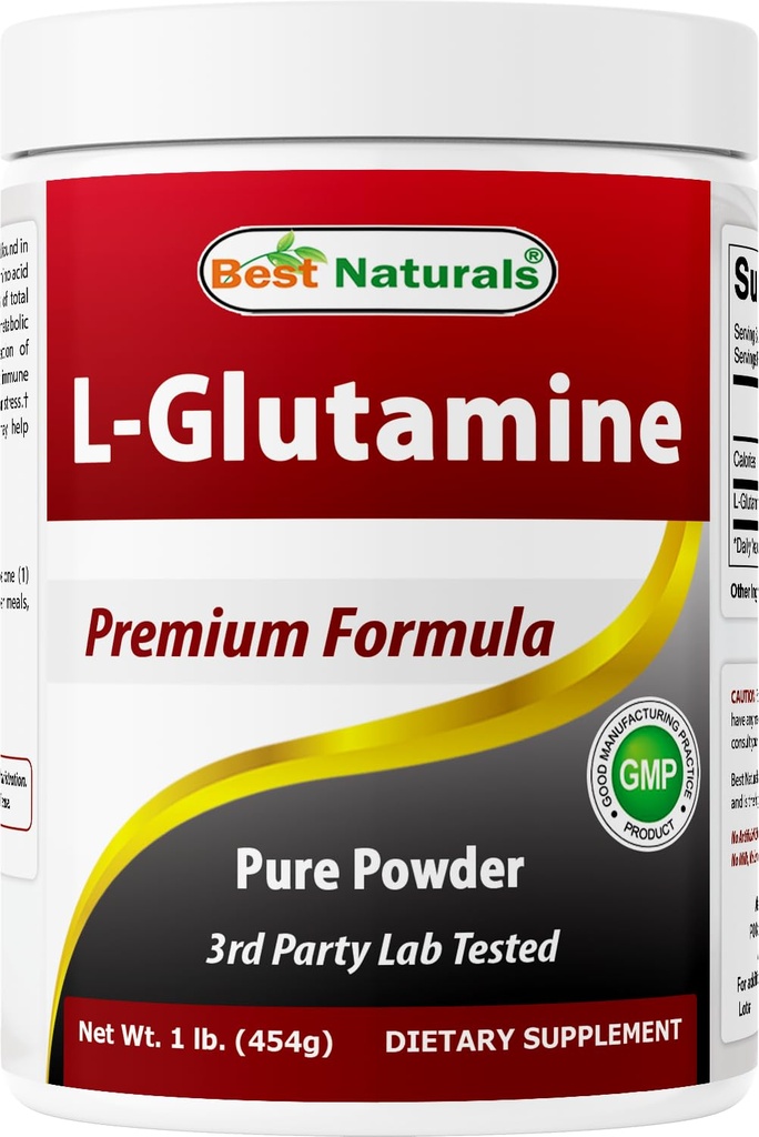ベストナチュラルLグルタミンパウダー - 1ポンド - 100%ピュアで無料のフォーム - グルタミン回復パウダー - 男性と女性のための臨床的に実績のある回復補助金 (817716014555)