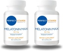 60mgの余分強さのMelatonin MAX -高い適量Melatoninはこの重要なホルモンのAmplyの供給を- 100%の薬物なし、完全菜食主義者の非GMOのグルテンフリー(120のカプセル2パック)保障します