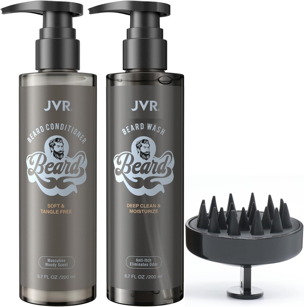 JVRは人のための洗浄およびひげのコンディショナーを身に着け、ひげのシャンプーの清潔になり、Frizz、柔らかく及び増強しま、ココナッツ、アロエと有機性、乾燥した及び粗いひげ、ひげの心配(6.7oz)のための光沢を提供します