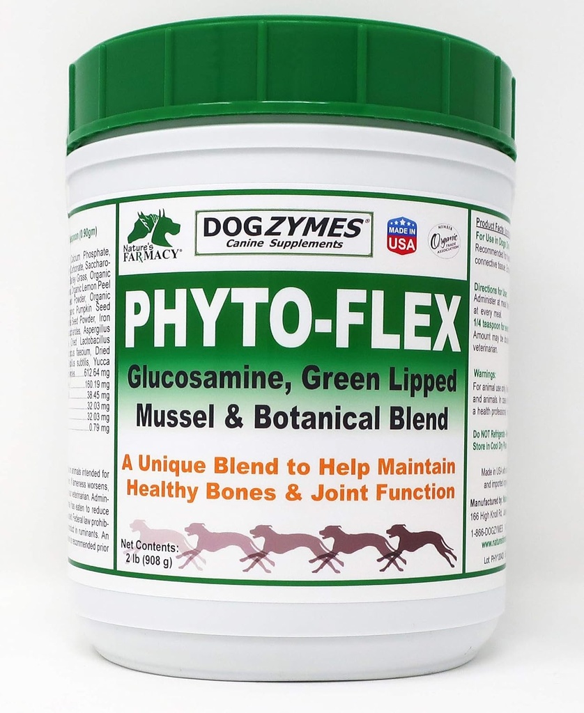 Dogzymes Phyto Flex - グルコサミン、コンドロイチン、MSM、ヒアルロン酸... (2ポンド)