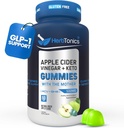 Herbtonics Keto Apple Cider Vinegar Gummies | 消化とデトックス | GLP-1 サポート | ケトサポートのための砂糖無料BHBアドバンストフォーミュラ - 母親と未加工ACV - 60ビーガンACVグミー