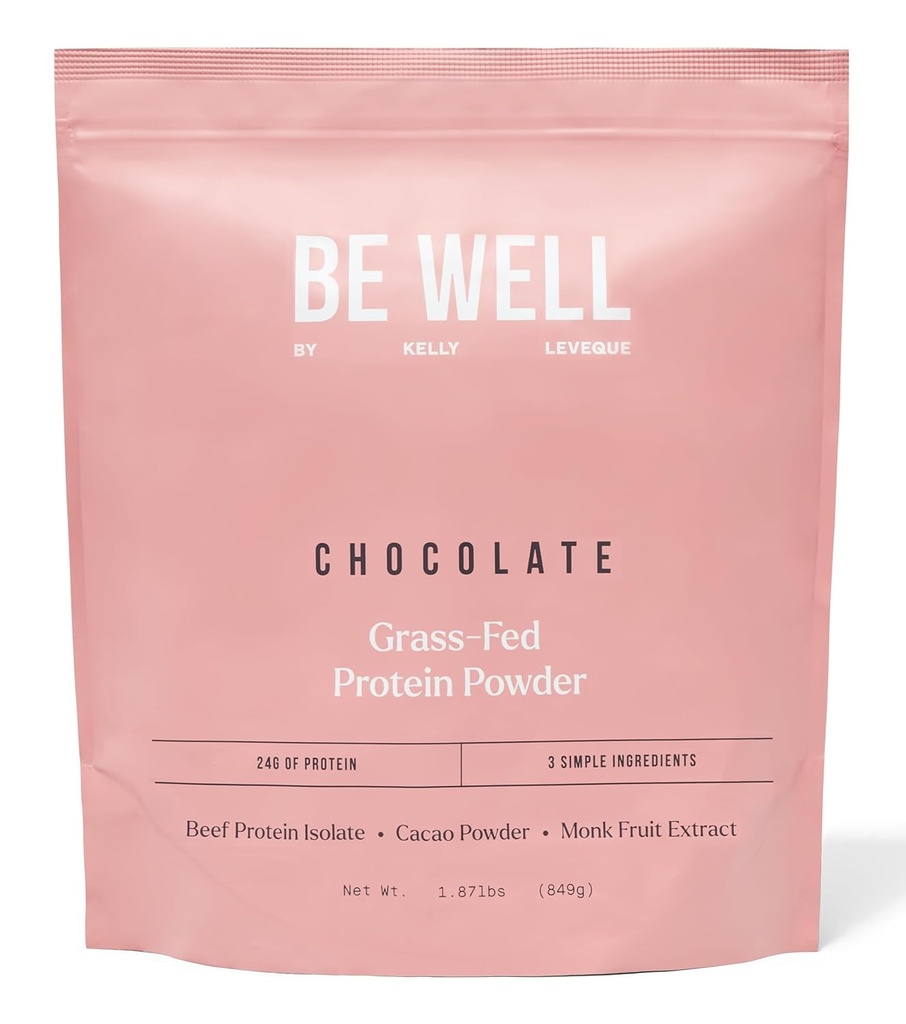 Kellyチョコレートグラスフェッドビーフプロテインパウダー、プロテイン24G&1Gネットカーブ(3成分、30サービング)9アミノ酸+ 3 BCAAs No Soy、No Dairy、Steevia-Free、No Sugar Add 1.87lb 849g