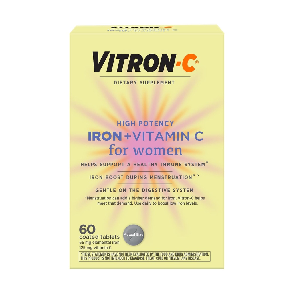 ビタミンCの女性のためのVitron-Cの鉄の補足、赤血球の生産及び免疫サポートのための、60の計算