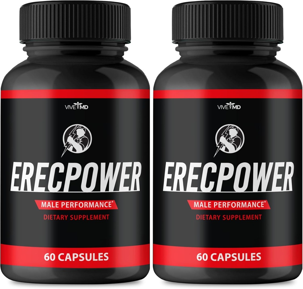 Erecpower for Men Capsules - Erecpower Pills Advanced Formula - Maximum Strength, ErecPower for Men Supplement Erec Power 60 Capsules, Erec Power Vitamin Pills Reviews (2 Pack)