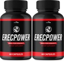 男性のカプセルのためのErecpower - Erecpowerピルアドバンストフォーミュラ - 最大強度、ErecPower for Men Supplement Erec Power 60カプセル、Erec Power Vitamin Pillsのレビュー(2パック)