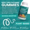 Plant-Based Multivitamin Gummies, Daily multivitamins for Men and Women with Vitamins A, C, D, E, B-3, B-6, B-12, Biotin, inositol, Non-GMO, Gluten Free, 60 Count (30 Days Supply)