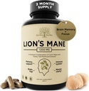 Lions Mane Supplement Capsules with Turkey Tail – Nootropic Brain Fog, Focus, Memory, Nerve Function, & Immune Support Supplement – Non-GMO 1200 Mg Lions Mane Mushroom Supplement, 120 Caps.