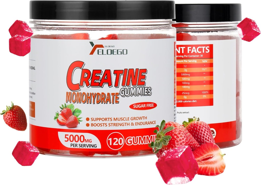 クレアチンの Monohydrateは人及び女性のために、筋肉強さ、筋肉建築者、エネルギー ブースト、プレワークアウトの補足、いちご、120の計算のためのL-タウリン+ビタミンB12のために放します