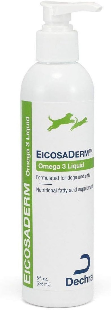 Dechra EicosaDerm Omega 3 犬と猫のための液体 - 栄養脂肪酸サプリメント、8 Fl Oz (パッケージ 1)