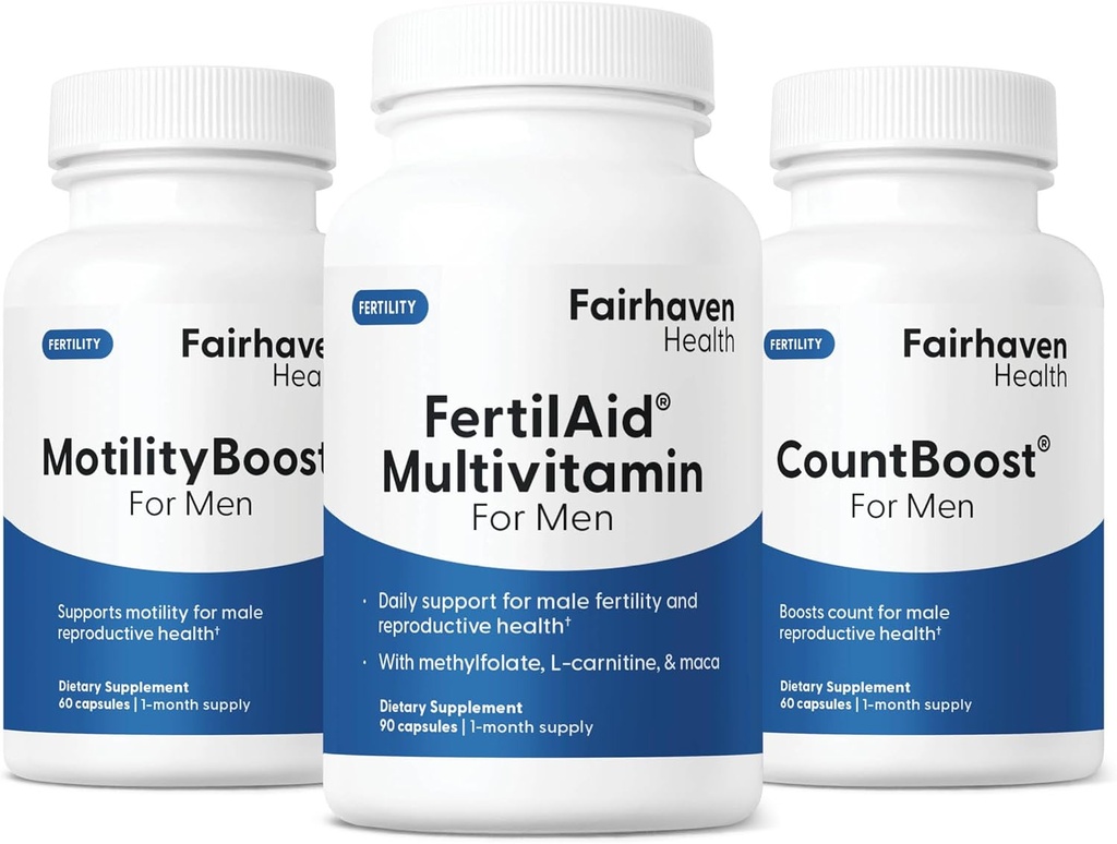 人のためのFairhaven健康FertilAid、MotilityBoost、およびCountboostのコンボ 男性のための豊饒の補足 彼のための概念の男性の豊饒の補足