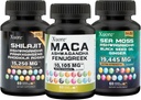 海苔、シラジット、マカ、黒の種子油、アッシュワガンダ、ジンジャー、シラジット、Rhodiola Rosea、Panax Ginseng、マカルート、フェヌグリーク、Trifibranol100X、1サプリメント(1パック)ですべて