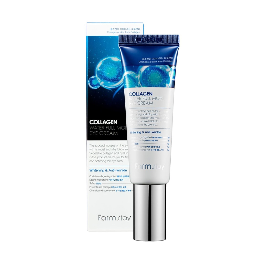 FARMSTAYコラーゲンウォーターフルモイストアイクリーム - しわと細かいラインのためのアイクリームの下 - ダークサークルを戦う - 皮膚のためのコラーゲン - 1.69 oz
