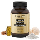 I Am Joy co. Ormus Shilajit Lion's Mane - Ultimate Brain Power! Monoatomic 24k Gold - その種類のエネルギー、記憶、焦点の唯一のブレンド - 60ビーガンカプセル
