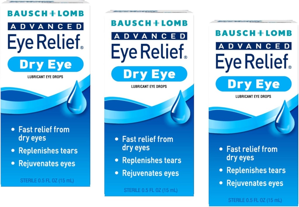 Bausch + Lomb の高度の目の救助、乾燥した目のための潤滑剤の目の低下、保湿及び、速い救助、0.5 Fl Oz のための涙を補充して下さい