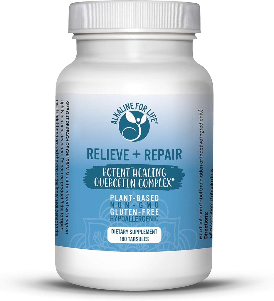 Relieve +修理ケルセチン1000mg、Pomegranateジュースの粉、OPCの酸化防止剤の補足-Bioavailabilityのための純粋なケルセチンのDihydrate-Preferred形態(180はタブを飲みやすい)