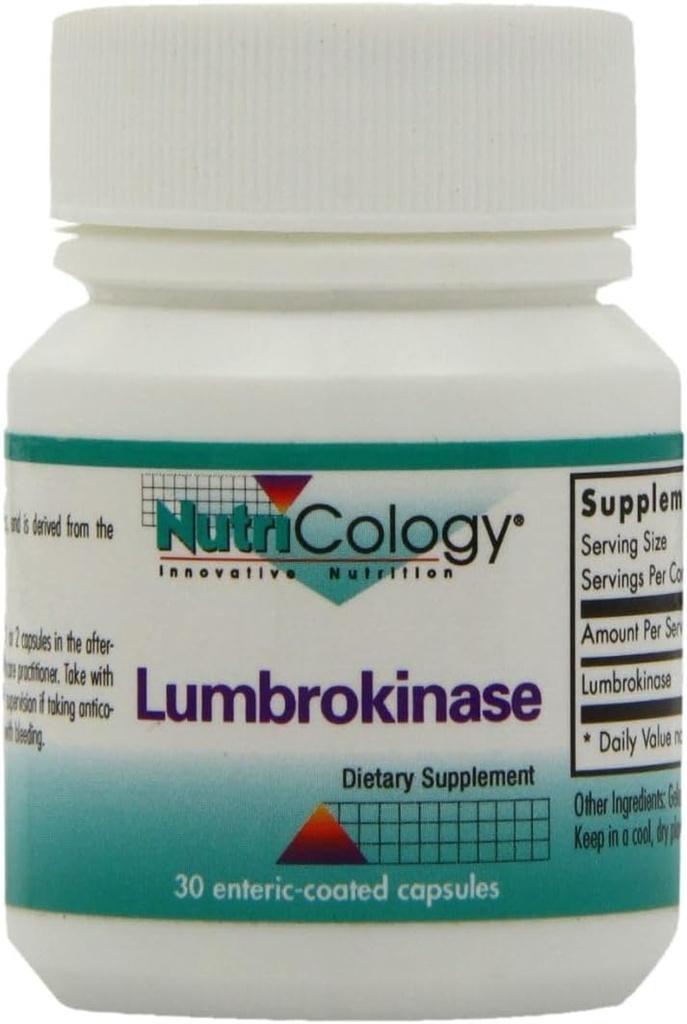 Nutricology Lumbrokinase Supplement - Circulatory System Support, Supports Blood Circulation Already in The Normal Range - 30 Delayed Release Vegetarian Capsules