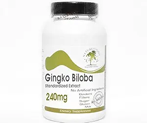 Ginkgo Biloba標準化エキス240mg 24%グリコシド〜200カプセル - 添加剤なし〜自然化サプリメント