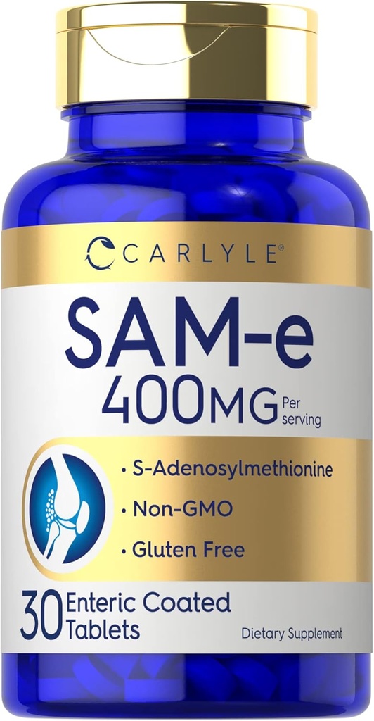 Carlyle SAM-e 400mg サプリメント | 30錠 | S-Adenosyl Methionine Pills | ベジタリアン・非GMO・グルテンフリー・グルテンフリー