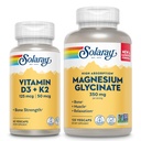 SOLARAYのビタミンD3 K2およびマグネシウムのGlycinate -骨の健康の束-カルシウム吸収、Nerve、中心および免疫サポートw/ 5000 IUのビタミンD、350mgのChelatedのマグネシウム、60日の保証、60ct/120ct