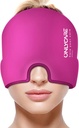 ONLYCARE Migraine の救助の帽子、改善された無臭の Migraine の氷の頭部の覆い、Migraine の熱いピンクのための頭痛の救助の帽子