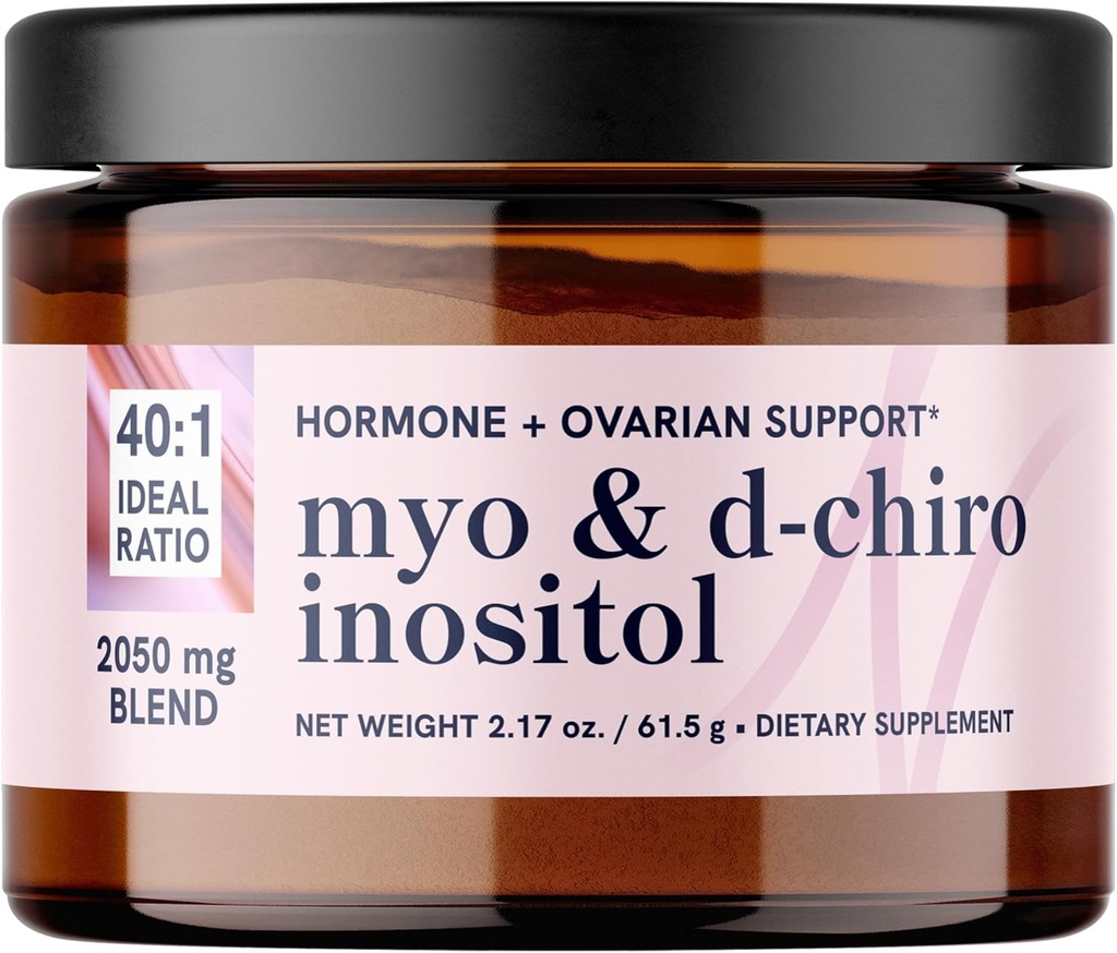 Myo-Inositol&D-Chiro Inositolパウダー | 女性のためのホルモンバランス | 理想40:1比 | Myo 2000mg、D Chiro 50mg | レギュラーメンスチュアルサイクルとサポート オバリアーヘルス | 30 サービング、2.17 oz.