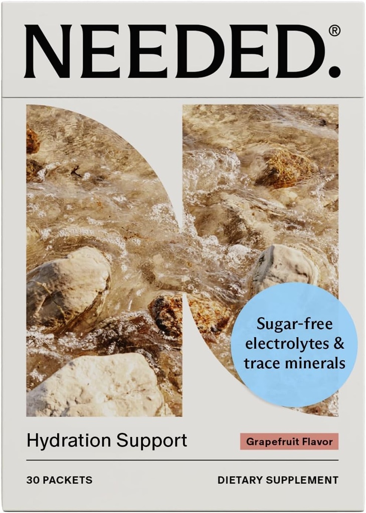 Needed. Hydration Support with Electrolytes & Trace Minerals – Electrolytes for Pregnancy & During Lactation - 30 Hydration Packets Lightly Sweetened with Real Fruit, Grapefruit