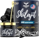 Himalayan Organic Shilajit | 50 サービング | 80+ エッセンシャルトレースミネラル+ 75%+ フルヴィクト酸配合の男性と女性のための自然エネルギーと免疫ブースター | 100% 純粋な | ラボテストレポート付き