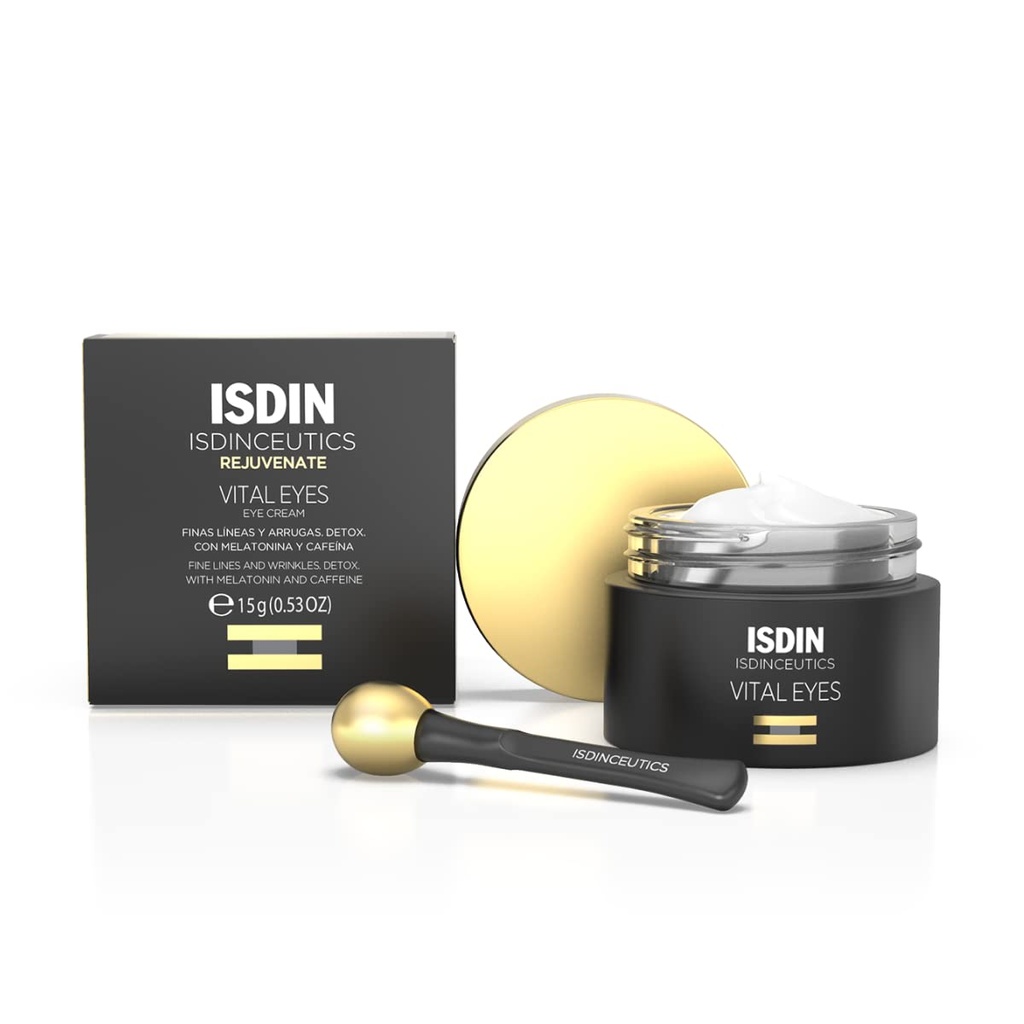 ISDINのIsdinceuticsのガラスびんの目-メラトニン、含まれている冷却のアプリケーターとフォーミュレートされるしわのための夜目のクリーム