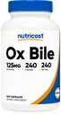 Nutricost Ox Bileカプセル125mg、240カプセル - 非GMO