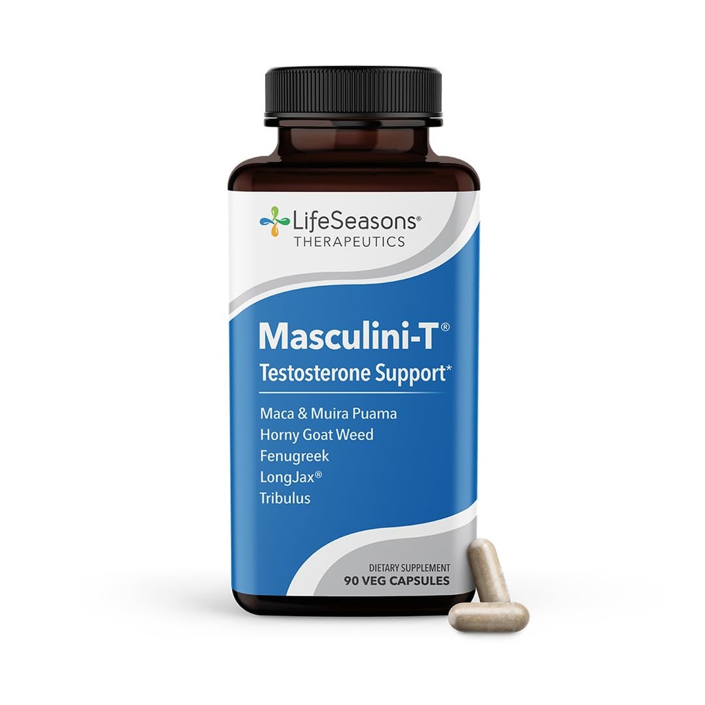 LifeSeasons Masculini-T - テストステロンサポートサプリメント - 性的およびアスレチックパフォーマンスの精神的&物理的側面を強化 - 正常な勃起機能をサポート - リビドーを改善 - 90カプセル