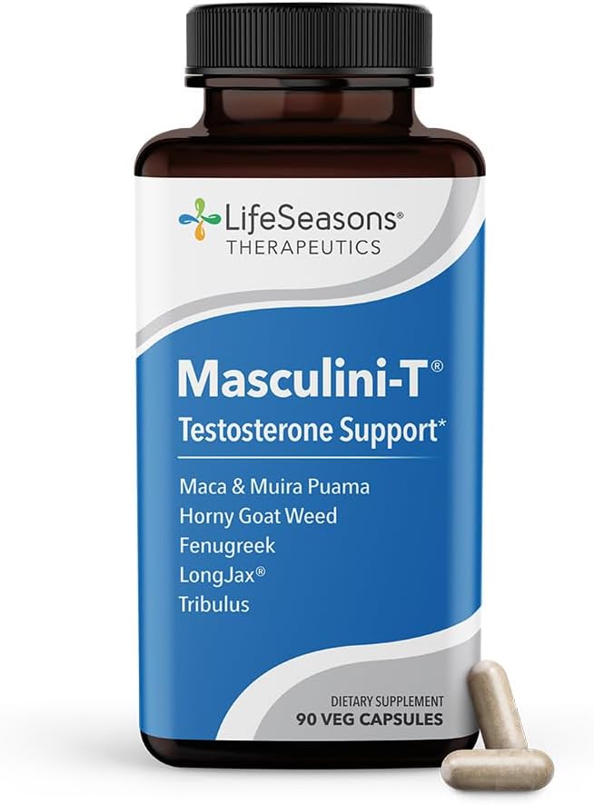 LifeSeasons Masculini-T - テストステロンサポートサプリメント - 性的およびアスレチックパフォーマンスの精神的&物理的側面を強化 - 正常な勃起機能をサポート - リビドーを改善 - 90カプセル