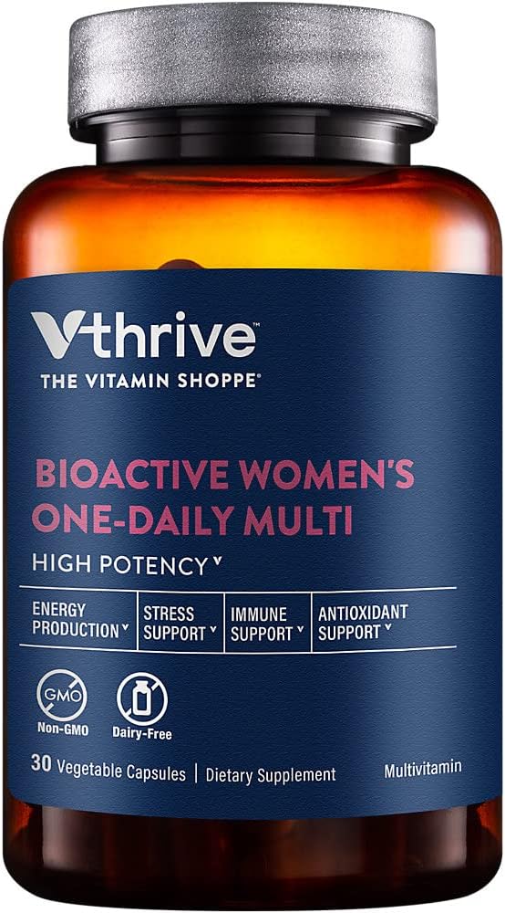 Vthrive Once Daily bioactive Multivitamin for Women Advanced Formula to Support Healthy Aging, Stress Management, and Overall Vitality with Essential Nutrients (30 Vegetarian Capsules)