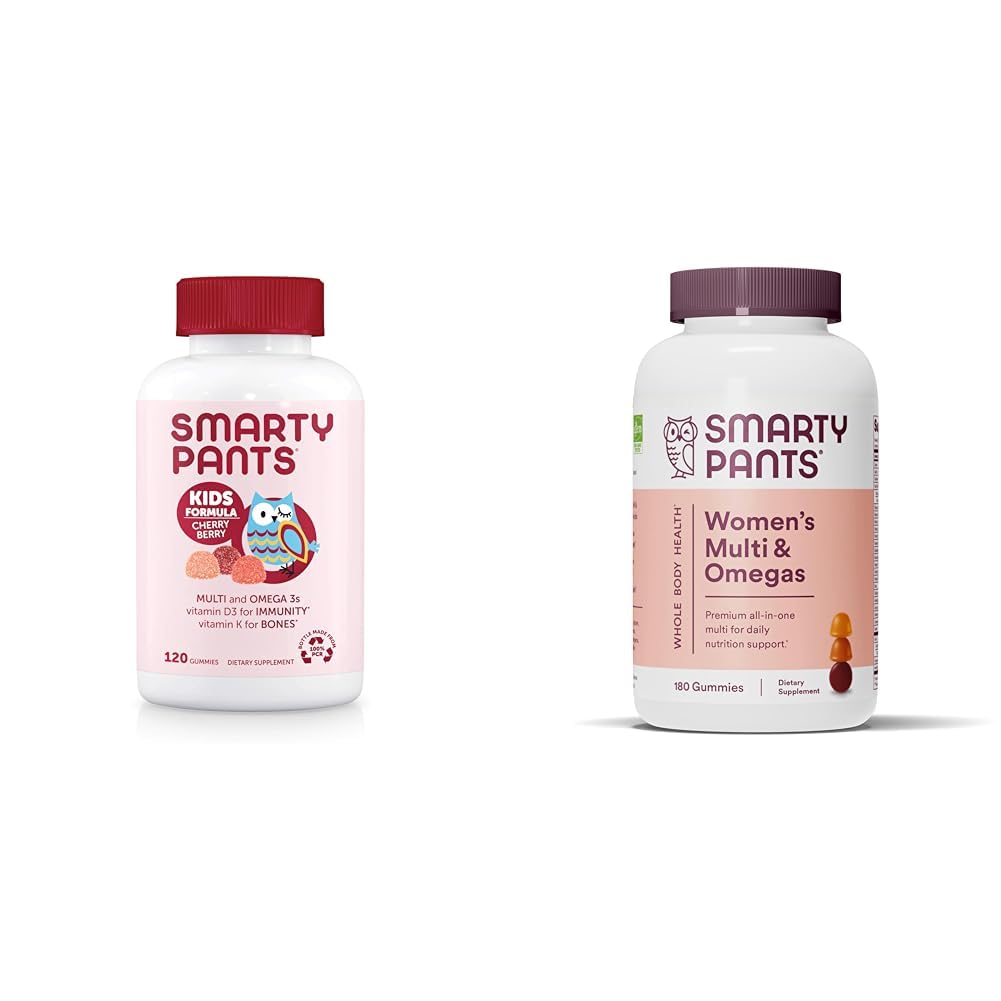 SmartyPantsキッズマルチビタミン&女性のマルチビタミングミー:オメガ3フィッシュオイル(EPA / DHA)、メチルフォレート