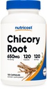 カプセルごとのNutricostのChicoryの根650mg - 120の植物ベースのカプセル、非GMOのグルテンフリー