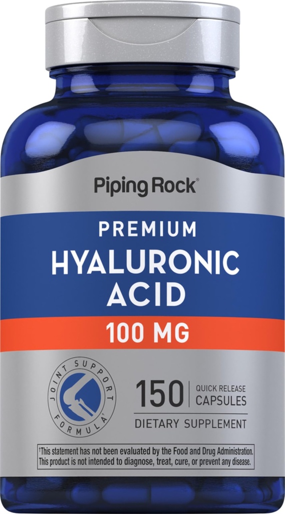 ピッピングロックヒアルロン酸サプリメント | 100mg | 150カプセル | ナトリウムヒアルロン酸として | 非GMO、グルテンフリー