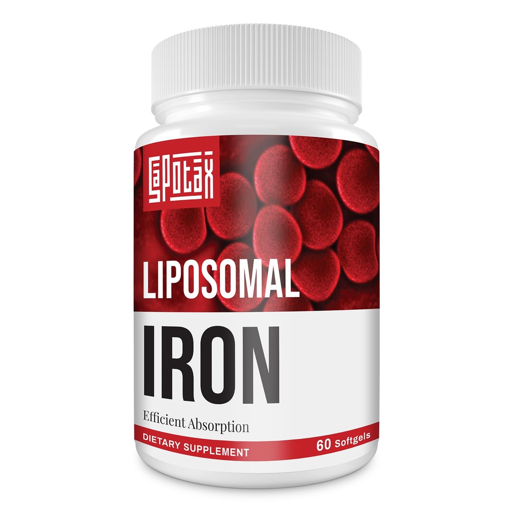 女性のためのLiposomal Feの鉄の補足、男性のための葉酸及びビタミンB12の65のmgの鉄の補足、大人の鉄欠乏のための毎日の血及びエネルギー サポート60のSoftgels (1のびん)