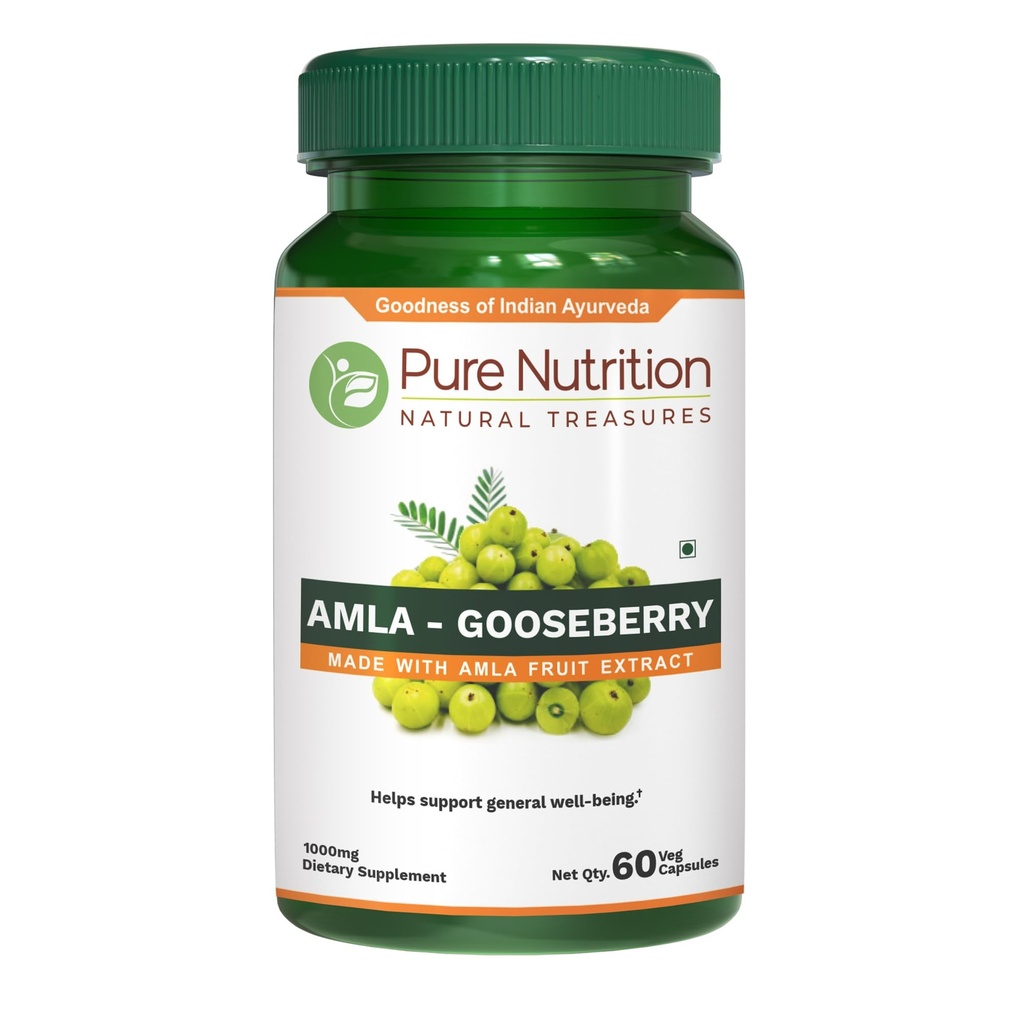 サービングごとの純粋な栄養のAmlaのエキス1000mg。 (8000mgのAmlaのフルーツの粉と等しい)非GMO   60の野菜のカプセル