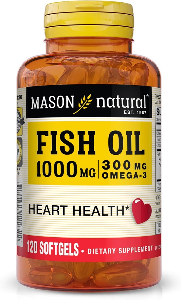 MASON NATURALのマソンの魚油1000mg Omega-3のSoftgels