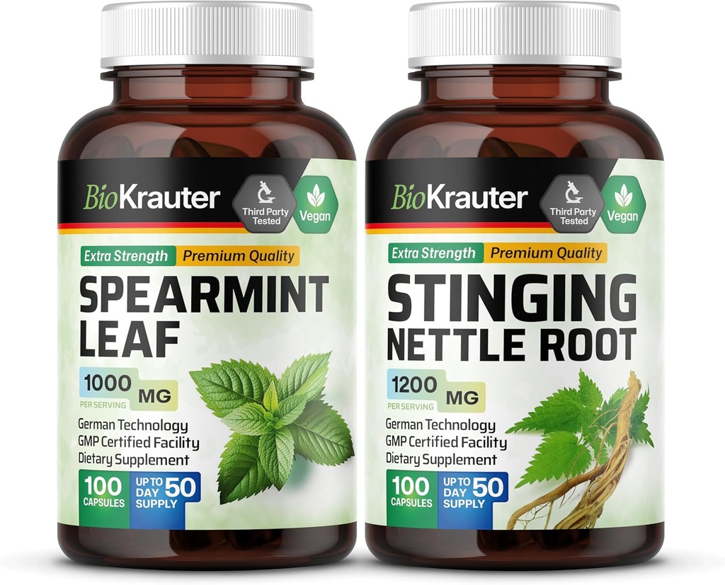 BIO KRAUTER Spearmint 100 カプセル&ストリング イラクサ 100 カプセル
