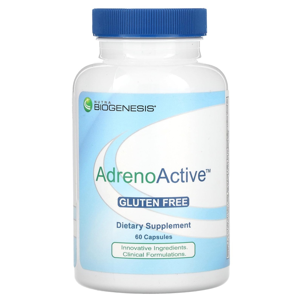 Nutra BioGenesis AdrenoActive - ヘルシーなストレスの応答をサポートするのに役立ちます - グルテンフリー - 60カプセル