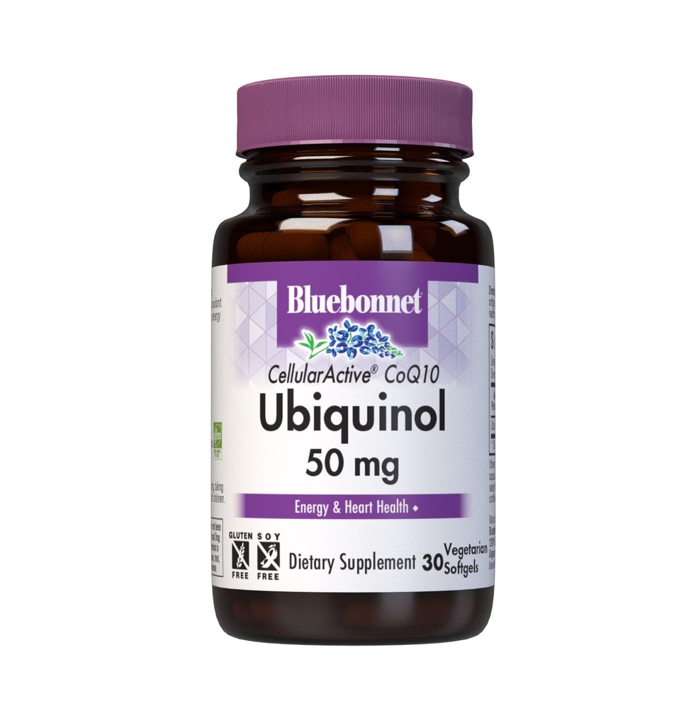 Bluebonnet栄養 Cellular Active CoQ10 Ubiquinol 50 mgベジタリアンSoftgels, 心の健康 & 細胞の健康, KanekaのUbiquinol, 非GMO, グルテンフリー, 豆乳無料, 30 ベジタリアンSoftgels