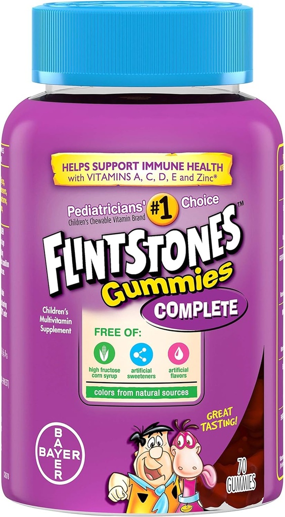 Flintstonesの子供の完全なMultivitaminのグミー、70の計算