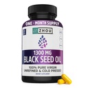 ZHOUの黒い種のオイルのカプセル-黒いCuminの種油の風邪-押された、ニゲラのSativaの純粋なUnrefined、健康のための優れた補足、毛及び皮w/Thymoquinone - 60のカプセル(1のパック)