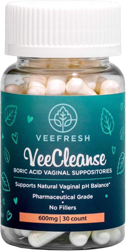 VeeFresh - VeeCleanse ボルク酸腟の坐骨 - 腟 pH バランスの坐骨 - 腟の臭気制御 - 感じの新しく、フェミニンおよび機密