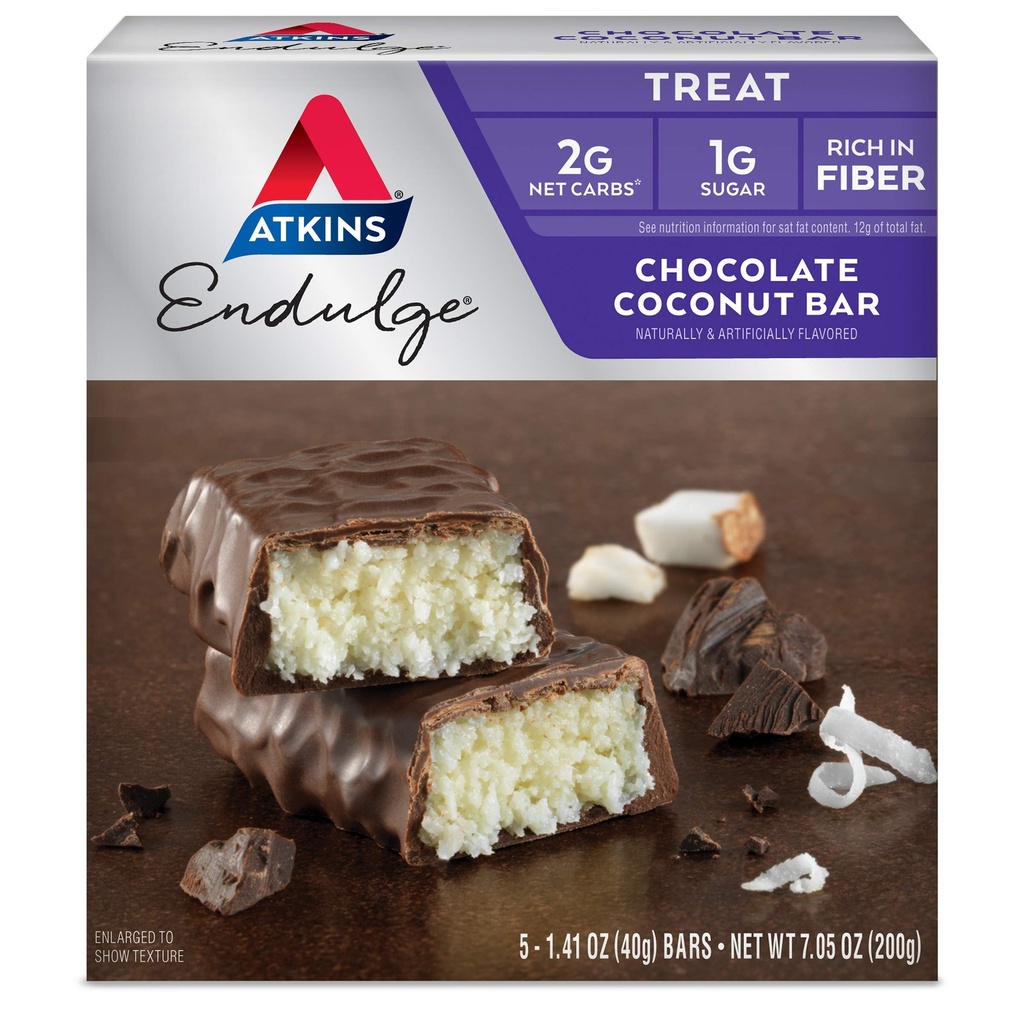 AtkinsのEndulgeのチョコレート ココナッツ棒、デザートのお気に入り、繊維、1gの砂糖、5の計算の高い
