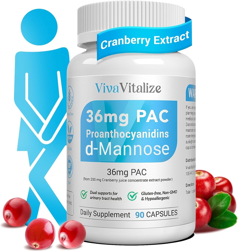 5 に 1 女性のためのクランベリーサプリメント, 36 mg PAC 100% 溶性Dマンスタンポジオンハーブ桑ウルシリーフナチュラル尿路の健康サポート, クランベリーピルUTIs予防90キャップ