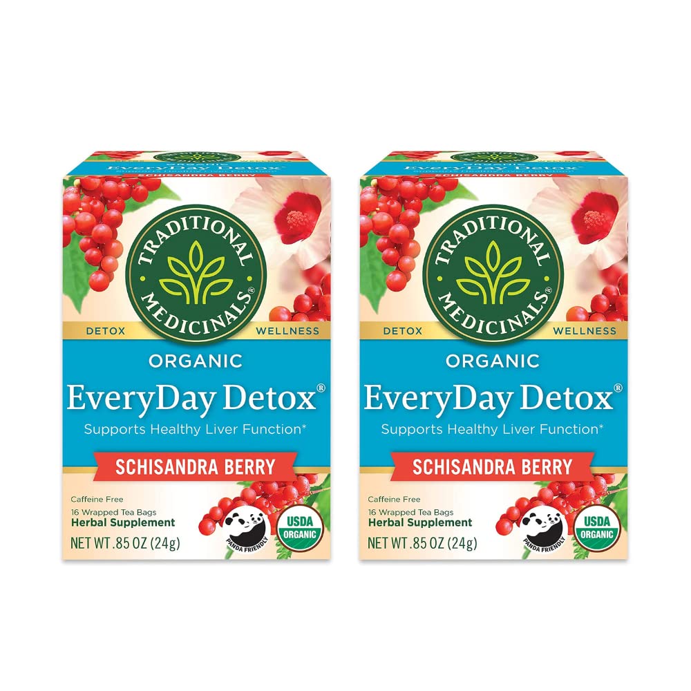 従来の薬用薬剤の有機性毎日Detox Schisandraのベリー草の茶、サポート健康な肝臓機能(2のパック)