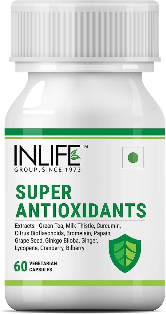シェルタースーパー抗酸化サプリメントLycopene、緑茶、ミルクアザミ、クルクミン、ブドウ種子、ジンジャー、クランベリー、ビルベリー、アルファリポ酸、ルテイン、ゼアキサンチン - 60カプセル(パッケージ1)